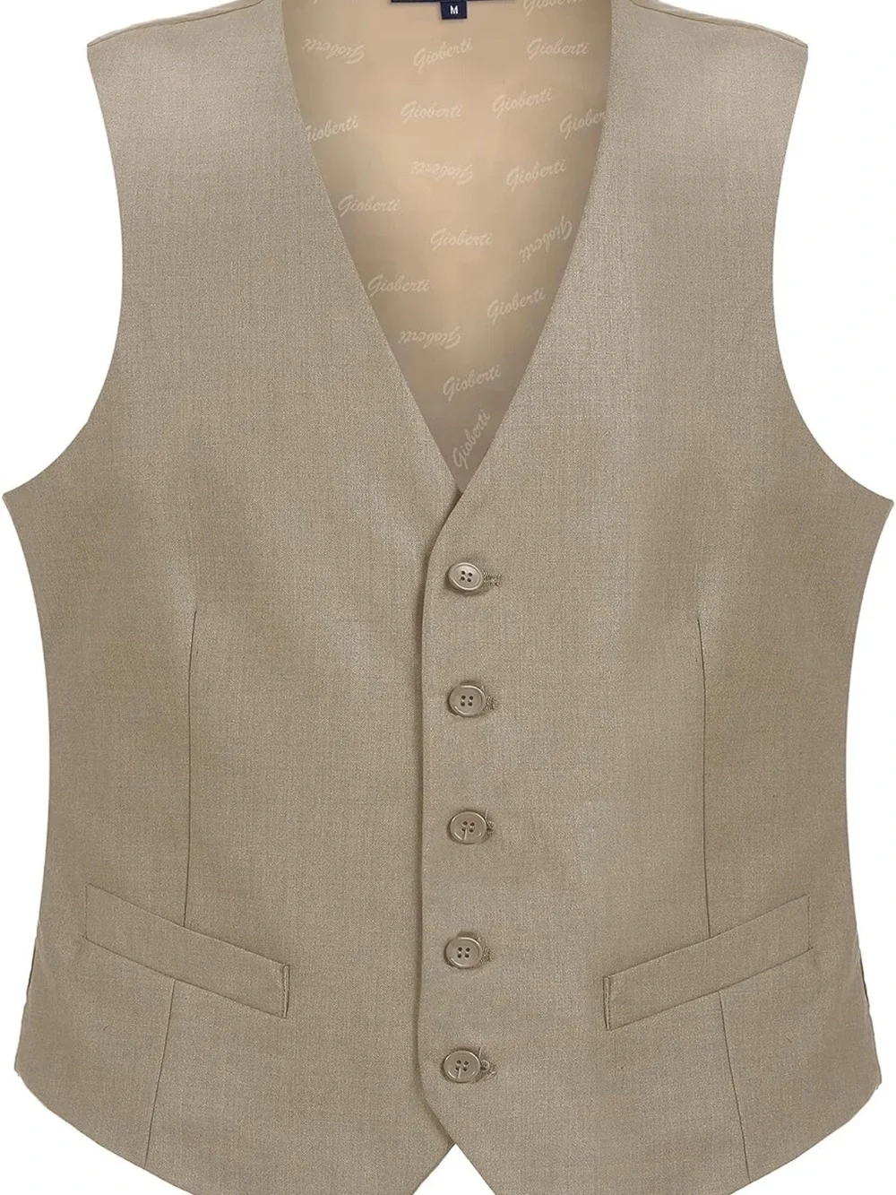 Gioberti Men’s XL Formal Vest Pair: Navy + Khaki 5-Button Adjustable 1=$18/2=$30